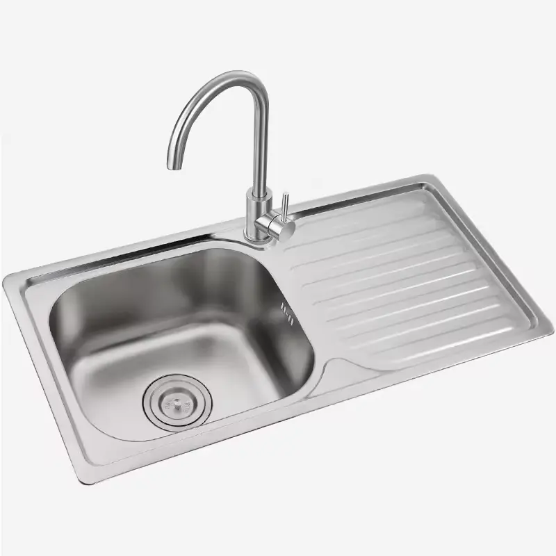 Custom Stainless Steel Sink Modern Rectangular Single Bowl Kitchen Sink with One Hole Polished Finish Factory Production