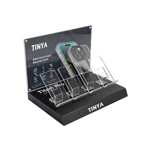 Tùy chỉnh rõ ràng Acrylic điện thoại hiển thị đứng với minh bạch chủ Máy tính để bàn tổ chức cho cửa hàng bán lẻ nhà văn phòng - Product Image 2