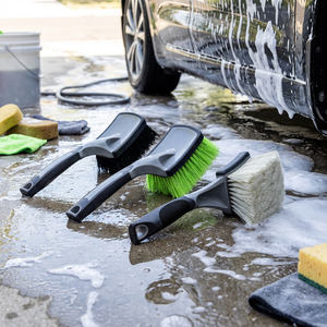 แปรงทำความสะอาดล้อและยางรถยนต์อเนกประสงค์ TB-PRO001, ดีไซน์สีทอง, โครงสร้างชิ้นเดียว, ขนแปรงทำจากวัสดุ PE/PP/PBT - Product Image 5