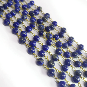 Natural Rainbow Moonstone Smooth 3mm Round Beaded Brass Wire Wrapped High Quality Handmade <b>Rosary</b> Chain by Johariz - Product Image 4
