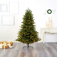 2027 Magnifique sapin de Noël artificiel en PE+PVC de 210 cm avec 400 lumières LED et base de support