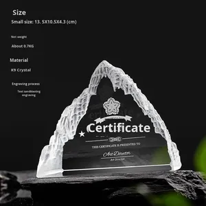 Ijsberg Kristallen Trofee Medaille Creatieve Aangepaste Gravure Wedstrijd Uitstekende Werknemer Bergtop Souvenir Voor Reizen - Product Image 6