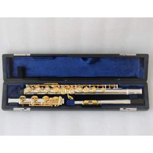 Flûte à bec à 17 clés, corps plaqué argent, clés plaquées or, instrument de musique, flûte traversière - Product Image 5