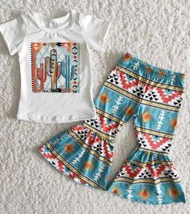 Set di vestiti estivi per bambini camicetta all'ingrosso set di abbigliamento per bambine e bambine e latte in seta occidentale da Cowboy vestiti per bambini Set - Product Image 6