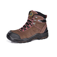 Bottes de sécurité imperméables à tige haute marron pour femmes, bottes de sécurité légères en composite pour la construction, l'entrepôt et le travail en extérieur