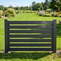 Rampe de balcon moderne de 42 pouces en maille métallique perforée, en aluminium noir thermolaqué, résistante à la rouille, pour l'extérieur, montage au sol, escalier