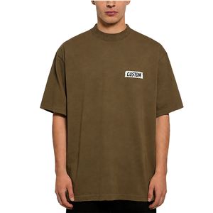 Camiseta con Aspecto Vintage Marmoleado, Corte Holgado, Cuello Redondo, Mezcla de Algodón Suave, Lavado Ácido, para Hombre - Product Image 1