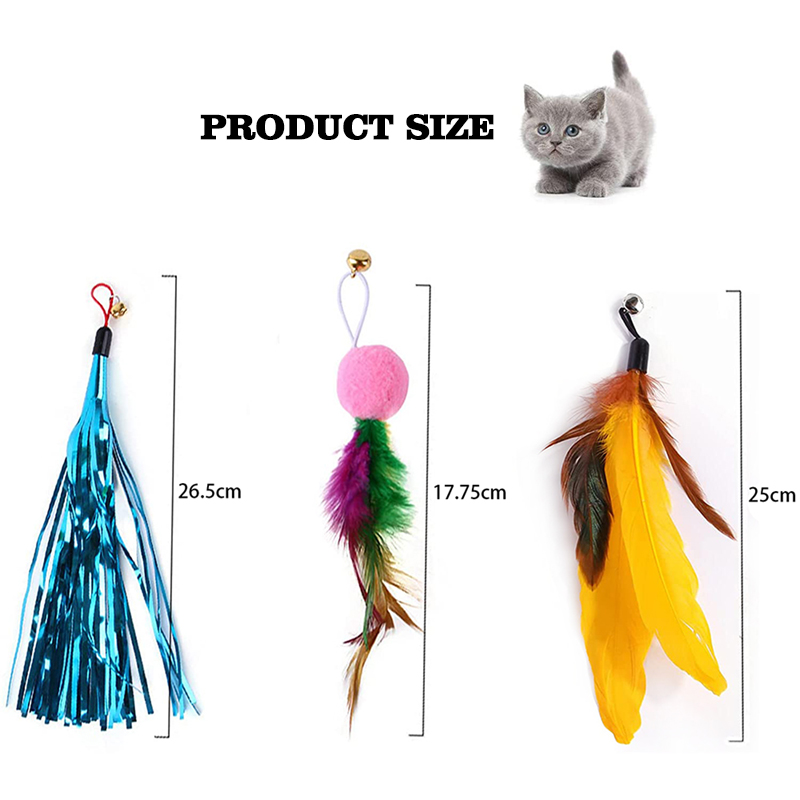 manufacturer wholesale high quality 11 items interactive cat feather toys set