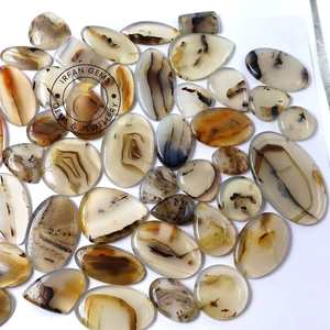 Lot en gros d'agates de Montana en cabochon, vendues au poids, de différentes formes et tailles, utilisées pour la fabrication de bijoux, pierres d'agate de Montana en vrac - Product Image 4