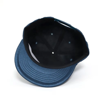 Casquette Snapback Unisexe Personnalisée avec Logo Brodé 3D en Jacquard Satiné Bleu Marine pour Enfants, Style Streetwear, Vente en Gros OEM