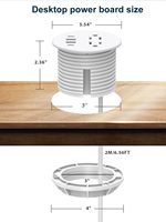 Prise de bureau américaine ETL mini en plastique, 2 prises, 4 ports USB de charge PD65W/20W, 16A, ports Type-C, pour applications industrielles et hospitalières