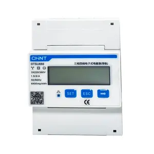 Chint medidor de w-hora, chnt dtsu666 rs485 220v/380v, display digital inteligente, miniatura eletrônica de três fases