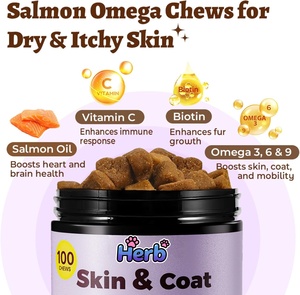 Suplementos Masticables de Aceite de Pescado Omega 3 6 9 de Marca Propia, Ricos en EPA y DHA, Vitaminas C y E, Alivio de Alergias, Salud para Perros y Gatos con Pérdida de Pelo - Product Image 3