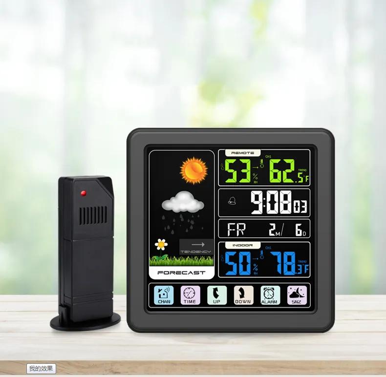 Réveil électrique à écran tactile station météo sans fil horloge murale numérique