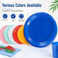 Assiettes en plastique rigide PS écologiques et colorées pour les événements de restauration, les fêtes, les gâteaux, les apéritifs, les salades, les sushis