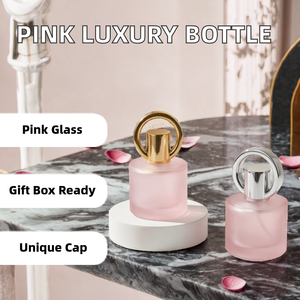 Luxury Round Pink Perfume Glass <b>Bottle</b> <b>Empty</b> Pump <b>Spray</b> Hot Stamped B&Q 100ml Gift Box Unique Cap/ - Product Image 2