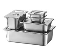 Gepersonaliseerde dikkere isolatie Eco-vriendelijke GN Pan Zilver 1/1 Rechthoekige RVS 201 Gastronorm Pan Restaurant