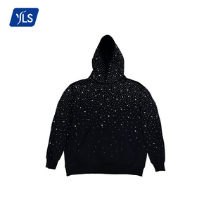 Áo hoodie nam dáng rộng chất liệu nỉ dày cao cấp YLS3085 500gsm 100% cotton, in logo đá pha lê tùy chỉnh - Product Image 1