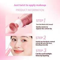 Stick de blush pour les joues de style coréen Life GIRLS, rose clair, beauté minérale, maquillage mat, couleur à faible saturation, éponge à appliquer