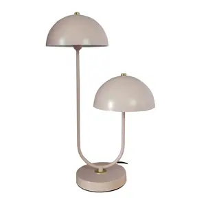 European Creative Pink Double Head Mushroom Table Lamp Metal Lampshade Decorative Table Lamp G9 Bulb not include