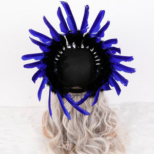 Coiffe indienne élastique douce inspirée du Powwow pour Halloween, avec détails perlés, couleur personnalisable, ajustement confortable, pour costume adulte - Product Image 4