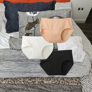 Culottes <span class=keywords><strong>Femme</strong></span> Taille Haute en <span class=keywords><strong>Coton</strong></span> Pur à Motif Uni, Entrejambe Étendu, Vente en Gros - Product Image 2