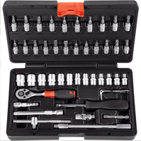 Outils de quincaillerie DIN3120, clé à douille, 148 pièces, acier au chrome-vanadium, jeu de clés à douille combinées pour conduites de frein, dans une boîte à outils