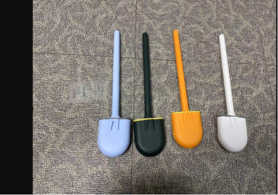Bathroom Plastic Holder With Soap Dispensing Head Soft TPR Cleaning Silicone Toilet Brush · image 2