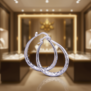 Orecchini a Cerchio in Argento E258 Gioielli Classici Unisex Orecchini Raffinati - Product Image 2