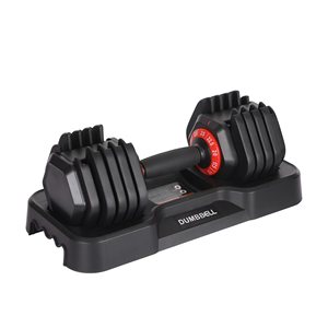 Haltère réglable compact en fonte de 11 kg, 10 niveaux de verrouillage, pour la musculation à domicile, l'entraînement cardio, haltère réglable - Product Image 1