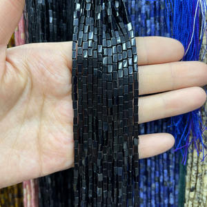 Perles rectangulaires cubiques en agate rouge naturelle et en agate noire, 2x4 mm, pierres précieuses, en vrac, tendance, 15 pouces/38 cm, fabrication de bijoux - Product Image 3