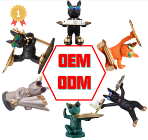 Plateau de <span class=keywords><strong>service</strong></span> en polyrésine fait à la main, peint à la main, motif animal, bouledogue, pour la décoration de la maison - Product Image 1