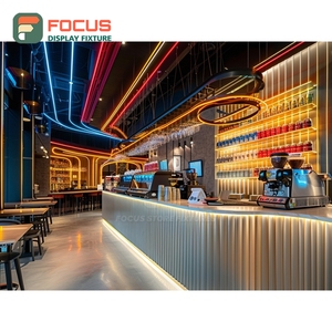 Vitrina de Café Premium con Iluminación, Estante para Pastelería con Panel Blanco, Vitrina para Cafetería - Product Image 6