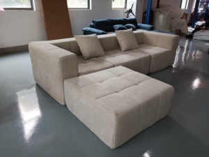 Canapé modulaire moderne en tissu bouclé en forme de L, ensemble de compression, gain de place, mobilier de salon, fournisseur OEM ODM - Product Image 3