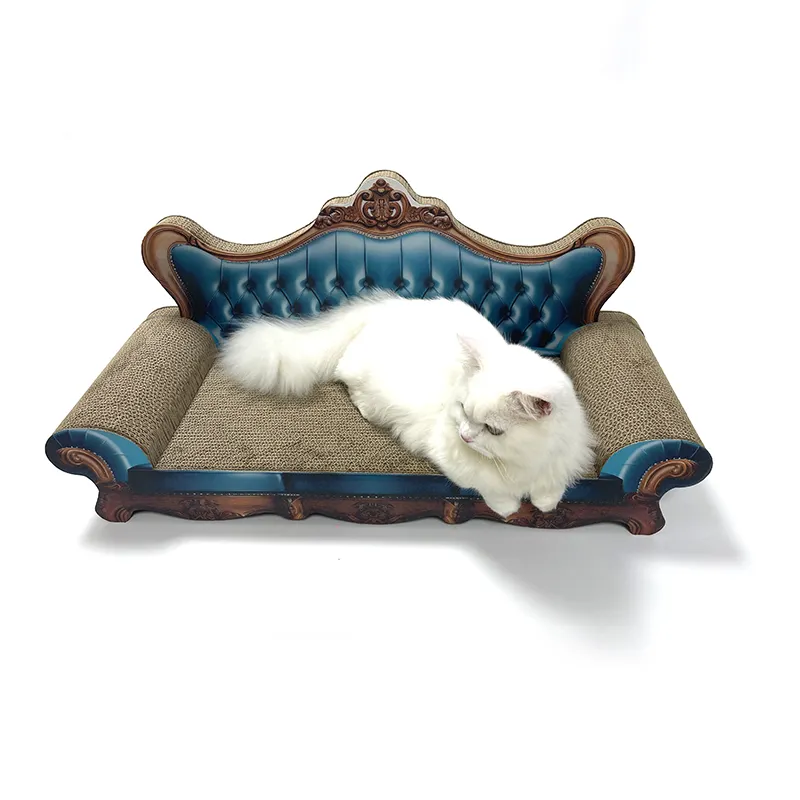 Chat jouet cadeau d'anniversaire luxe canapé canapé conception longue vente en gros carton chat griffoir pour chats