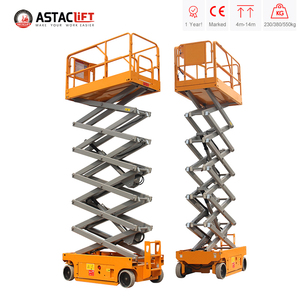 Platform <span class=keywords><strong>Lift</strong></span> Gunting Hidrolik Tenaga Baterai Astaclift, Dapat Bergerak Sendiri, Bersertifikasi <span class=keywords><strong>CE</strong></span>, Tinggi Kerja 6m-14m, Dilengkapi Remote - Product Image 2