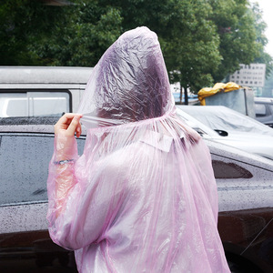 Disposable Raincoat Single Person Travel Outdoor Transparent Lightweight Poncho Adult Use - Product Image 1
