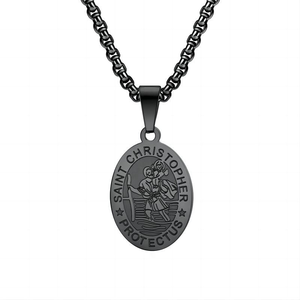 Collar con Colgante de San Miguel Arcángel en Acero Inoxidable Chapado en Oro de 18K, Cadena con Medalla de Ángel, para Regalo de Compromiso o Fiesta - Product Image 6