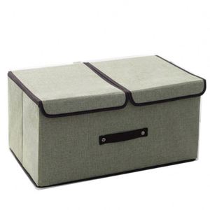 Caja de Almacenamiento de Ropa de Lino de Alta Calidad, Caja de Almacenamiento de Juguetes para el Hogar, Cesta de Almacenamiento de Ropa, Caja Organizadora Plegable con Asa - Product Image 1
