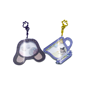 Factory Custom Cute Shaking <b>Anime</b> Charms Inside Cartoon Acrylic Shaker <b>Keychain</b> with Animal Shape Snap Hook - Product Image 2