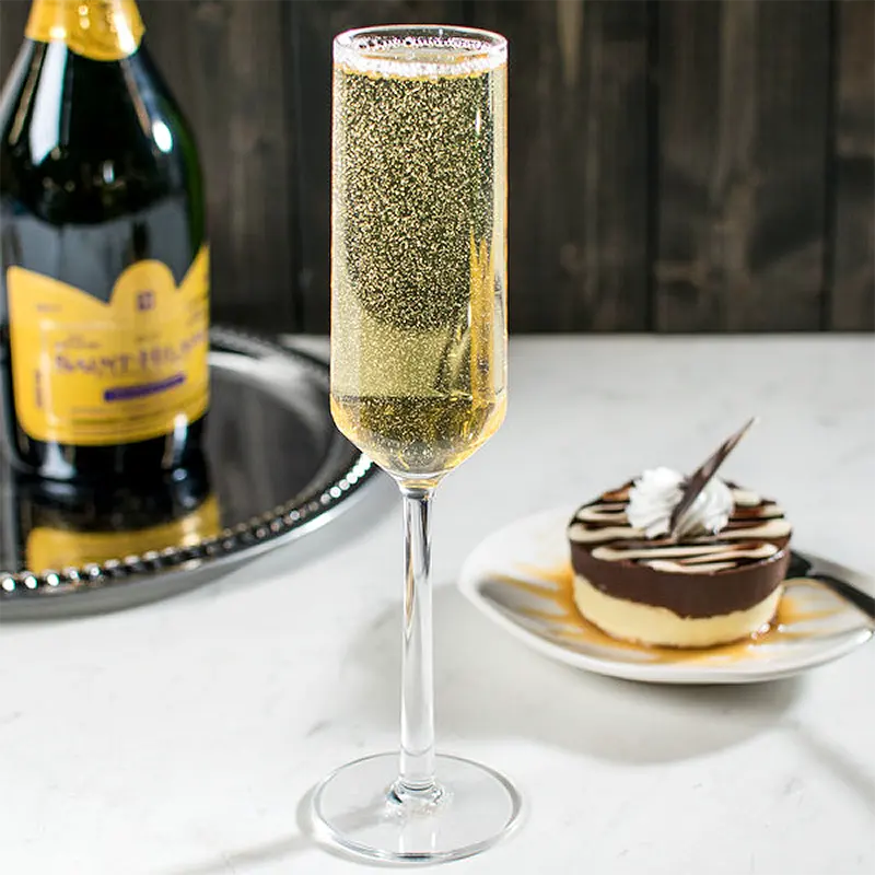 1100ml Clear Rose Champagne Glass, Champagne Flutes Glass Elegant Plastic Champagne Glass