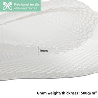 Tissu en maille sandwich tricoté chaîne Meishunqi, vente directe usine, maille 3D épaisse 100% polyester, résistant à l'abrasion 6868