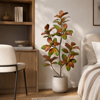 Arbre artificiel de magnolia de 1,2 m en PE, écologique, ignifuge, résistant aux UV, pot noir, vente en gros directe usine