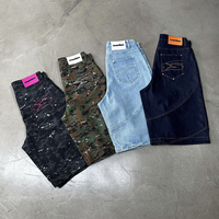 Shorts en jean vintage personnalisés pour hommes, streetwear, denim délavé, shorts en jean pour hommes, design imprimé sur toute la surface