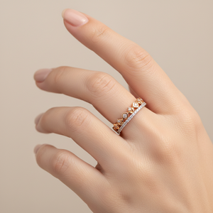 High Quality Wholesale Stackable <b>Ring</b> Jewelry Hand <b>Crafted</b> Vintage Design <b>Ring</b> 18K Solid Rose Gold Real Natural Diamonds <b>Ring</b> - Product Image 2