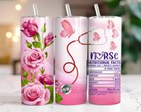 Infirmière personnalisée conceptions de sublimation médicale vie d'infirmière jolie fille vibrante 20OZ gobelet maigre tasses tasse d'eau avec paille