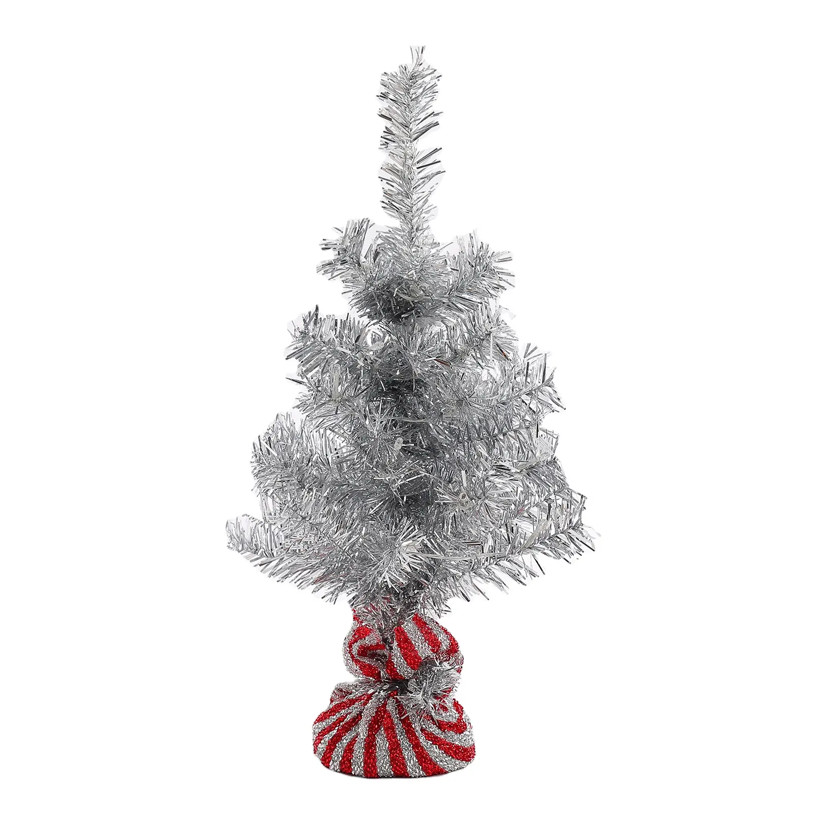 40T warm colorful lights 45cm Artificial Christmas Decorative tree indoor silver xmas tree