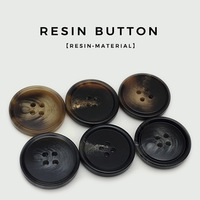 Botón Circular de Resina con 4 Agujeros y Patrón Redondo para Abrigo de Mujer y Traje de Hombre, Color Negro Beige, Combinable con Todo