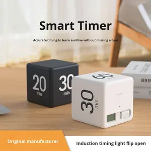 Temporizador de cuenta regresiva <span class=keywords><strong>Rubik</strong></span>'s Cube con pantalla digital, función de inicio por volteo, recordatorio de tiempo, para estudiantes, exámenes de posgrado, tiempo 0-1, cocina - Product Image 3
