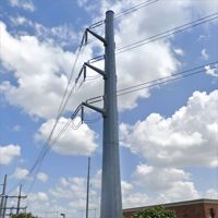 Tour monopoteau électrique en acier 30m galvanisé à chaud, polygonale conique à 3 bras, en acier structurel haute résistance à circuit unique